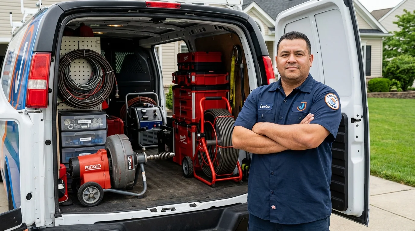 Professional drain cleaning equipment and Johns Plumbing LLC plumber in Guthrie Center