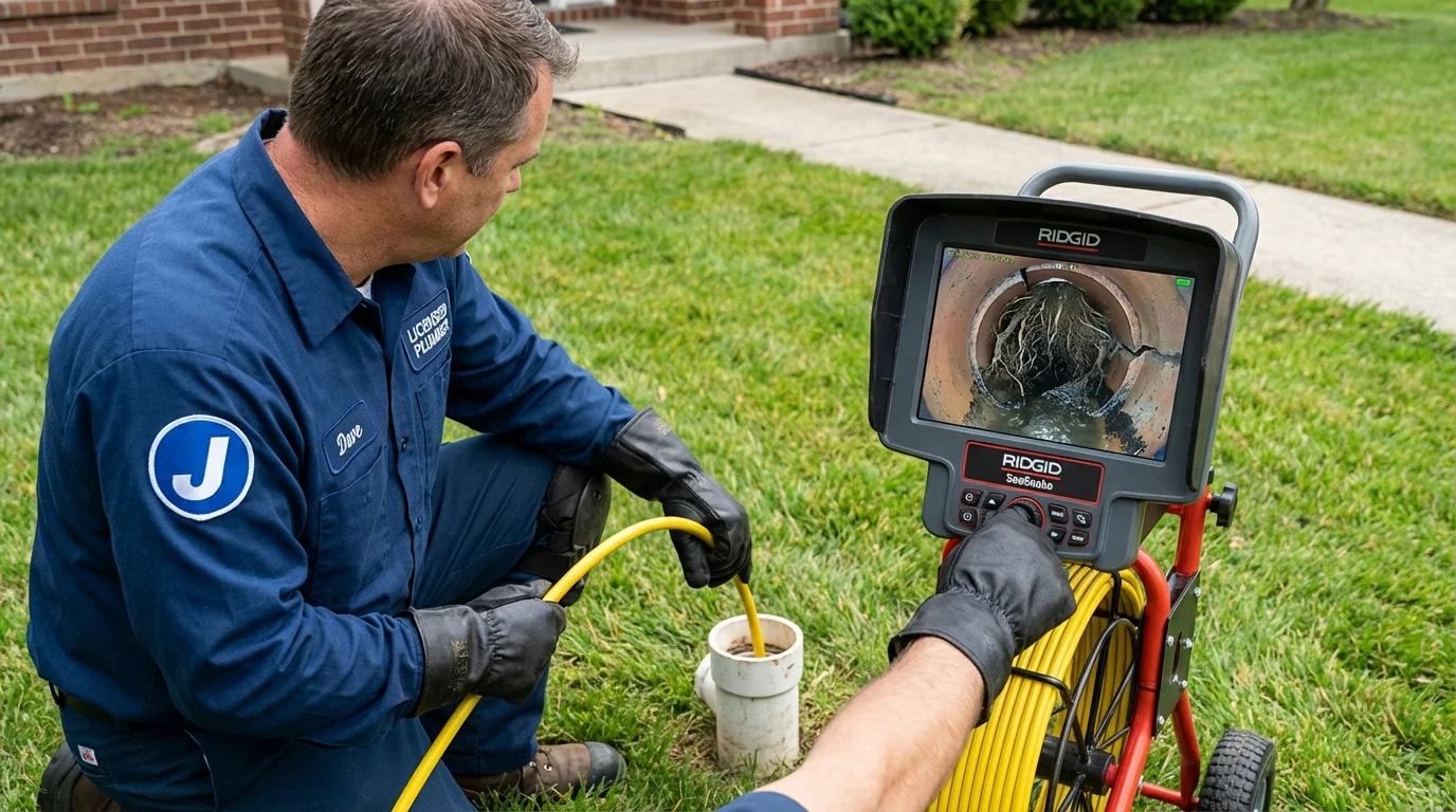Sewer camera inspection being performed by Johns Plumbing LLC in Guthrie Center